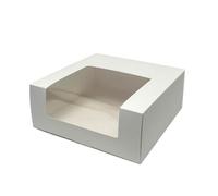 Sharplace Display Hat Container Presentation Box Storage Organizer With Transparent Panel Paperboard Body Foldable Tuck Flap Dust Guard suitable for home, White, Large