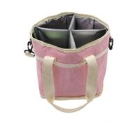 Sharplace Divided Beverage Storage Bag Padded Drinkware Carrying Bag with Shoulder Strap Portable 600D Oxford Cloth Insulated Tote with Front Pocket for Camping