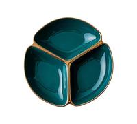 Sharplace Divided Plate Tray Plate Compartment Plate Three-Grid Dinner Plate for Balanced Eating, Green
