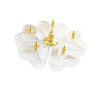 Sharplace Divided Rotating Serving Tray 5 Compartments, Organizer Candy and Nut Dishes with Lid for Cookies Nuts Cakes, White Heart