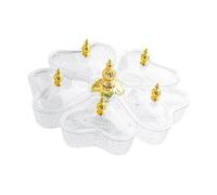 Sharplace Divided Rotating Serving Tray 5 Compartments, Organizer Candy and Nut Dishes with Lid for Cookies Nuts Cakes, Clear Heart
