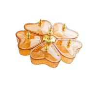 Sharplace Divided Rotating Serving Tray 5 Compartments, Organizer Candy and Nut Dishes with Lid for Cookies Nuts Cakes, Brown Heart