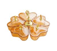 Sharplace Divided Rotating Serving Tray 5 Compartments, Organizer Candy and Nut Dishes with Lid for Cookies Nuts Cakes, Brown Star Moon