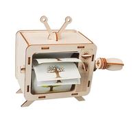 Sharplace DIY Hand Cranked Animation Machine Model Kit Wood Building Project Educational Small Inventions Teaching Aid for Preschool