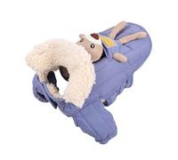 Sharplace Dog Winter Coat Cold Weather Coat Outdoor Removable Bear Ornament for Small Medium Dogs Autumn Pet Winter Clothes Warm Jacket, Blue M