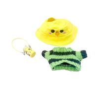 Sharplace Doll Clothes Mini Knit Striped Sweater Soft Birthday Gift Fancy Dress Adorable Causal Pendant Doll Clothing with Small Kettle, Yellow Hat