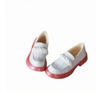 Sharplace Doll Footwear Loafer Shoes Slip On Flats Miniature Accessory With Rounded Toe And Structured Instep In PVC Suitable for OB22 OB24 Dolls Styling Dress Up Display , White With Pink Sole