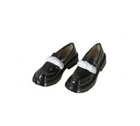 Sharplace Doll Footwear Loafer Shoes Slip On Flats Miniature Accessory With Rounded Toe And Structured Instep In PVC Suitable for OB22 OB24 Dolls Styling Dress Up Display , Black