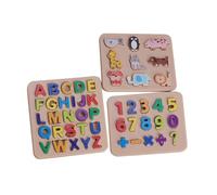 Sharplace Dollhouse Letter And Number Puzzle Made of Building Blocks *Scale 1:12 *Decoration with Tiny Letters, Numbers And Animals *Photo Props * for, without storage box