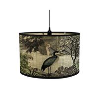Sharplace Drum Print Lamp Shade Retro Folk 11.8" Top x 11.8" Bottom x 8" High E27 Bamboo Lampshade Only Printed Drum Lampshade for Table Lamp Pendant, A