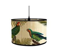 Sharplace Drum Print Lamp Shade Retro Folk 11.8" Top x 11.8" Bottom x 8" High E27 Bamboo Lampshade Only Printed Drum Lampshade for Table Lamp Pendant, E