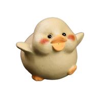 Sharplace Duck Tea Pet Ornament Miniature Sculpture Decorative Artwork Collectable Sand Duck Tea Figurine for Gift Desk Ceremony