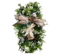 Sharplace Easter Bunny Wreath Front Door Artificial Flower Wreath with Bowknot 50cm Spring Teardrop Wreath Easter Rabbit Wreath for Easter Outdoor Indoor Home Party Decoration