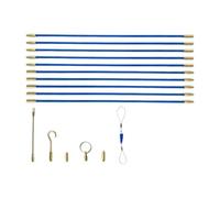 Sharplace Electrician Wire Puller Fiberglass Electrical Threading Rods Cable Pull Tool Conduit Fishing Kit with Brass Connectors and Round Loop suitable for, 4mm 45cm 10 Pieces
