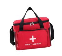 Sharplace Empty First Aid Storage Bag Medical Organizer Bag Lightweight Heavy Duty Container Utility Pouch Multi Pockets for Road Trips, red