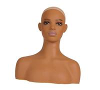 Sharplace Female Mannequin Head Showing Stand Display Prop Professional with Makeup Manikin Head Bust for Jewelry Headbands Scarves
