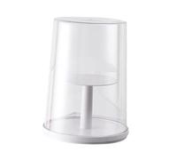 Sharplace Figure Display Case Rotatable Practical Double Layer Showcase Doll Storage Box for Mini Action Figures Small Toys Bedside, White