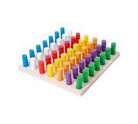 Sharplace Finger Wooden Interposer Educational Toy Colors Matching Sensory Training Intelligence Toys for Childern Kids 3 4 5 Years Old, Style A