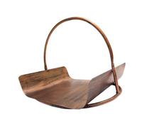 Sharplace Fireplace Log Holder Metal Wood Rack Sturdy with Handles Multi Functional Firewood Rack Logs Stacker Basket for Home Garden, copper color