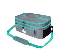 Sharplace First Aid Bag Home Medical Kits Detachable Strap Lightweight Drug Carry Case Storage Bag for Gym Office Emergency Car, grey