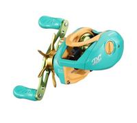Sharplace Fishing Reel Electronic Control Digital Braking Composite Nylon Optimized Casting Secure Handle Suitable for Child Learning Anglers Pond Fishing, Green, Left Hand DC Brake, Casting Noise