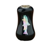 Sharplace Fishing Reel Handle Knob Wooden Replacement Grip With Shell Inlay And Metal Lined Mounting Opening Custom Upgrade Kit With Spacers Bearings And Sleeve