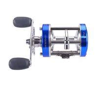 Sharplace Fishing Reel Round Baitcasting Reel Reel Casting Reel With Rigid Construction Visible Line Guide Star Drag Double Handle Knobs suitable for lure, Blue, Left Hand