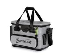 Sharplace Fishing Tackle Box with Rod Holders Heavy Duty Hard Sided Tackle Organizer Portable Fishing Shoulder Bag with Rod Holder for Anglers, color to 2, Large 45x30x32cm