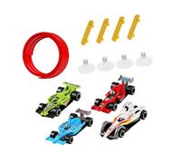 Sharplace Flexible Car Track Portable Suction Cup Mount Ramp Track with 4 Mini Diecast Cars for Ages 3 up Boys Girls, Red