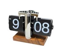 Sharplace Flip Desk Clock Automatic Page Turning Clock Decoration, Stainless Steel 12h