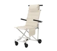 Sharplace Foldable Outdoor Wheeled Seat Cart Compactable Reclining Wheeled Chair with Footrest Adjustable for Shopping, White