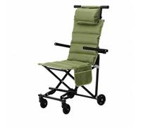 Sharplace Foldable Outdoor Wheeled Seat Cart Compactable Reclining Wheeled Chair with Footrest Adjustable for Shopping, Green