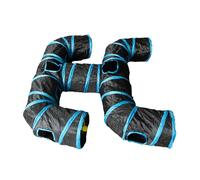 Sharplace Foldaing Cat Tunnel Collapsible Pet Play Tube Cat Play Toy Kitten with Balls Amusement Lightweight Hideaway Hideout Activity, Blue Black