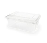 Sharplace Food Storage Box Container Organizer Bin Clear Stackable With Lid Polycarbonate Rigid Structure For Daily Use And, Large, Tall, 48.3L, 65.5x45.8x24.2cm, Large Tall Rectangular Storage Box