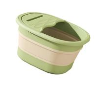 Sharplace Foot Bath Tub Compact Foldable Foot Bath Professional Tub Basin with Lid Insulated Leg Soaking Bucket for Picnics Road Trips, Green