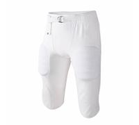 Sharplace Football Pants Padded Pants Guard Trousers Gear With Cushioned Panels And Practical Belt Channel Polyester For Use During Play Suitable for athletes daily workouts team , White , 5XL