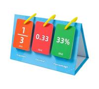 Sharplace Fraction Percentage Decimal Flip Chart Kids Math Games,Classroom,Portable,Lightweight Early Education Fraction Manipulatives