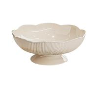Sharplace Fruit Bowl for Kitchen Counter Dessert Display Stand Dish Holder, Snacks Fruit Basket Vessel, Creative Pedestal Decorative Bowl for Kitchen Home Wedding, Cream White