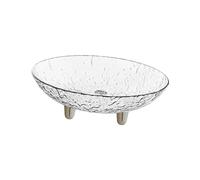 Sharplace Fruit Plate Fruit Bowl Non Slip Salad Plates with 3 Legs Appetizer Platter Dessert Cake Plate for Breads Vegetables Birthday, clear small