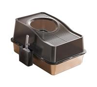 Sharplace Fully Closed Cat Litter Box Toilet Top Entry Sturdy High Raised Rim 23.6x15.7x13.8inch Versatile Removable Base Cat Bedpan, Black