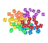 Sharplace GAME_DICE 60-Pack D10 Acrylic Dice, Six Colors Bulk for Party Supplies, RPG, DND and MTG