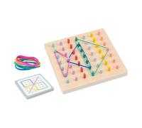 Sharplace Geoboard with Ribbons, Fine Motor Skills Development Toy, Brain Teaser, Graphic Learning Toy with Pattern Cards - Ideal for