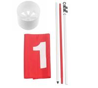 Sharplace Golf Flag Pole Practice Set Putting Flagstick Marker Pin With Secure Mounting Clips And Target Flag Stable Outdoor Build, Three-section Iron Flagstick With 6-Hole 6-Inch Cup
