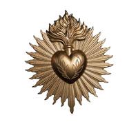 Sharplace Gothic Heart Wall Piece, Sacrament Sculpture for Home and Hotel, golden