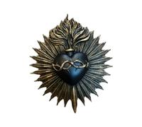 Sharplace Gothic Statue Heart Wall Plaque Resin Prayer Holder Wall Hanging Sculpture, Ornament for Hotel Entrance Office Household, Black