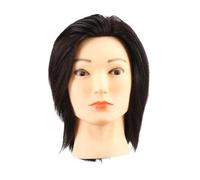 Sharplace Hairdressing Training Head Human Hair Mannequin Heads Professional Sturdy Hairstyling Hairdressing Head Model for Washing, Black