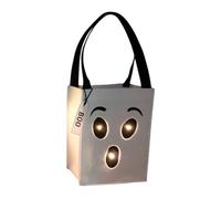 Sharplace Halloween Candy Bag Light up Creative Multipurpose Home Decor Trick or Treat Bag Tote for Party Storage Porch, White