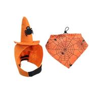 Sharplace Halloween Pet Costume,Halloween Party Decoration Hat and Bandana Set,Cute Creative Dress up for Cats Dogs Cosplay Decoration, Orange S