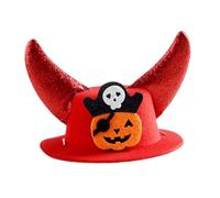 Sharplace Halloween Pet Horns Hat Party Supplies Pet Halloween Costume Cap for Dog Cat for Stage Role Play Fancy Dress Carnival Cosplay, Red Pirate Pumpkin
