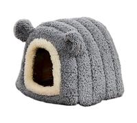 Sharplace Hamster Bed Hideout House Small Animals Bed Cozy Cave Nest Winter Warm for Sugar Glider Dwraf Hamster Bunny Cage Accessories, Gray
